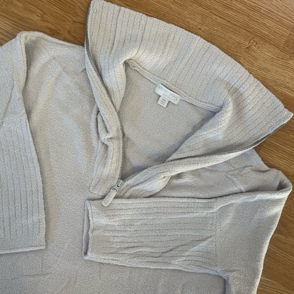 Barefoot Dreams CozyChic Lite Sweater, Size S/M, Ivory/Cream - Picture 6 of 10